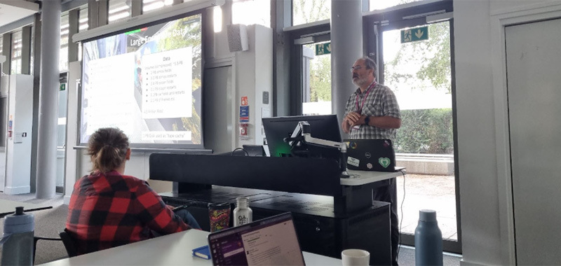 Bryan Lawrence giving a keynote talk